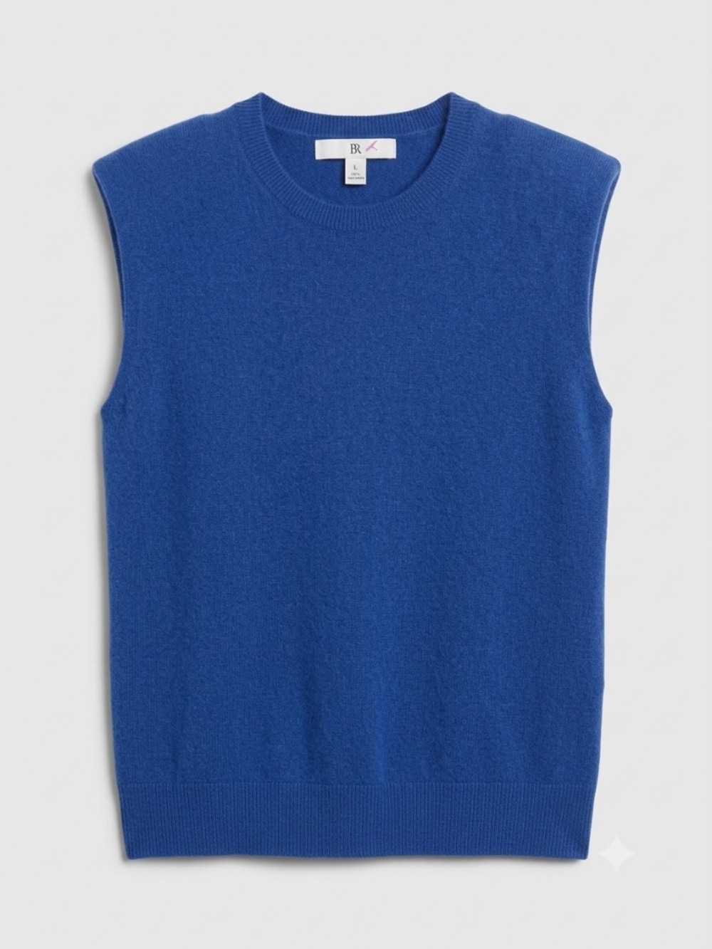 Banana Republic Aura 100% Cashmere Padded Shoulder Muscle Knit Vest Top L